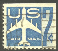 XW01-0441 USA 1958 Airmail Silhouette Avion Airplane Airliner Flugzeug Aereo 7c Blue Corner Booklet Carnet Coin - 2a. 1941-1960 Used