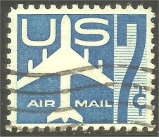 XW01-0445 USA 1958 Airmail Silhouette Avion Airplane Airliner Flugzeug Aereo 7c Blue - Flugzeuge