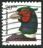 XW01-0437 USA Oiseau Bird Vogel Uccello Faisan Collier Ring-necked Pheasant Côté Carnet Booklet Side - Autres & Non Classés