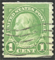 XW01-0369 USA President Benjamin Franklin 1c Vert Green Roulette Coil - Other & Unclassified