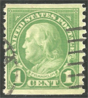 XW01-0368 USA President Benjamin Franklin 1c Vert Green Roulette Coil - Other & Unclassified