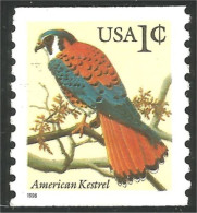 XW01-0357 USA American Kestrel Oiseau Bird Rapace Raptor Crécerelle D'Amérique Coil Roulette No Gum - Arends & Roofvogels