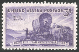 XW01-0341 USA Utah Centennial Cheval Horse Vache Coe Kuh Pferd Boeuf Ox No Gum - Cavalli