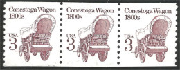 XW01-0332 USA Conestoga Wagon Pioniers Pioneers Coil Strip Bande Roulette No Gum - Andere & Zonder Classificatie