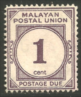 XW01-0277 Malaya 1c Taxe Postage Due - Malasia (1964-...)