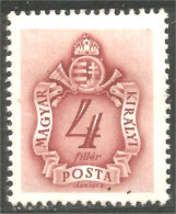 XW01-0180 Hungary Taxe Postage Due 4 MH * Neuf - Sonstige & Ohne Zuordnung