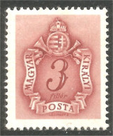 XW01-0179 Hungary Taxe Postage Due 3 MH * Neuf - Sonstige & Ohne Zuordnung