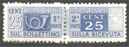 XW01-0168 Italy Paquet Parcel 25 Cent MH * Neuf - Unclassified