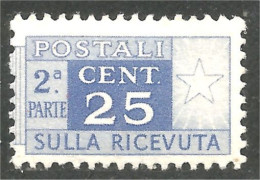 XW01-0166 Italy Paquet Parcel 25 Cent No Gum - Sin Clasificación