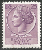 XW01-0147 Italie 25 Lire Violet MNH ** Neuf SC - Ohne Zuordnung