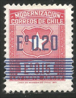 XW01-0127 Chili Armoiries Coat Arms Surcharge 0.20 No Gum - Chile