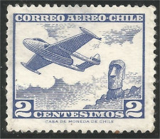 XW01-0124 Chili Avion Aviation Airplane Flugzeug Aereo Moai Statue Ile Paques Easter No Gum - Chile