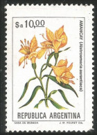XW01-0038 Argentina Fleur Flower Blume Amancay No Gum Sans Gomme - Otros & Sin Clasificación