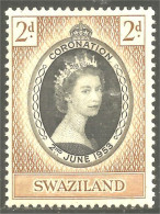 XW01-0966 Swaziland 1953 Coronation Couronnement Elizabeth II MH * Neuf - Familias Reales