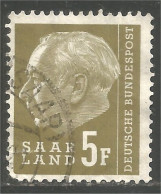 XW01-0883 Sarre Saar Saarland 5f President Theodor Heuss - Used Stamps