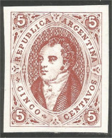 XW01-0876 Argentine 5c Bernardino Rivadavia 5c Rose Reprint - Otros & Sin Clasificación