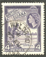 XW01-0873 British Guiana 1954 4c Indien Indian Fish Poisson Tir Arc Archery Arch Bow Arrow Flèche - Guyana Britannica (...-1966)