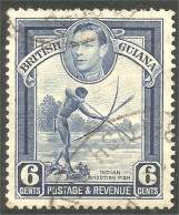 XW01-0864 British Guiana 1938 6c Indien Indian Fish Poisson Tir Arc Archery Arch Bow Arrow Flèche - Guyane Britannique (...-1966)
