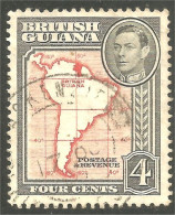 XW01-0863 British Guiana 1938 4c Carte Amérique Sud South America Map - Géographie