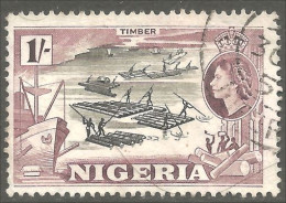 XW01-0748 Nigeria Timber Bois Tree Arbre Bateau Grumier Ship Boat  - Schiffe