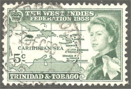 XW01-0702 Trinidad Tobago Island Ile Carte Map - Trindad & Tobago (...-1961)