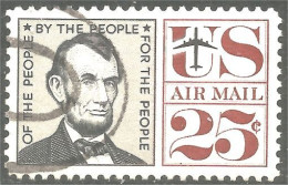 XW01-0632 USA 1959 Abraham Lincoln 25c Airmail - 2a. 1941-1960 Afgestempeld