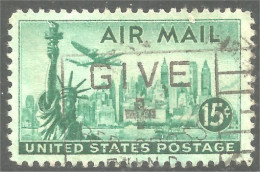 XW01-0623 USA 1947 Statue Of Liberty New York 15c Avion Airplane - 2a. 1941-1960 Usati