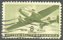 XW01-0621 USA 1944 Twin-Motored Transport Plane 8c Avion Airplane - 2a. 1941-1960 Gebraucht