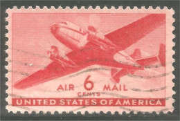 XW01-0617 USA 1941 Twin-Motored Transport Plane 6c Avion Airplane - 2a. 1941-1960 Gebraucht