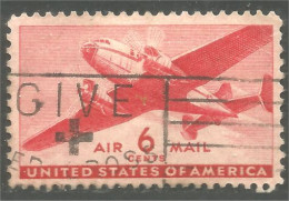 XW01-0618 USA 1941 Twin-Motored Transport Plane 6c Avion Airplane - 2a. 1941-1960 Afgestempeld
