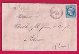 N°22 GC 4559 ST SEURIN SUR L'ISLE GIRONDE CAD TYPE 22 POUR LIBOURNE INDICE 13 LETTRE - 1849-1876: Classic Period