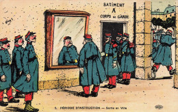 Militaria Humour Illustration Periode D'instruction Sortie En Ville - Humoristiques