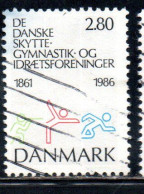 DANEMARK DANMARK DENMARK DANIMARCA 1986 DANISH RIFLE GYMNASTICS AND SPORTS CLUB 2.80k USED USATO OBLITERE' - Usado