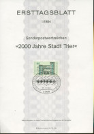 Bund Jahrgang 1984 Ersttagsblätter ETB Komplett (XL9784) - Lettres & Documents