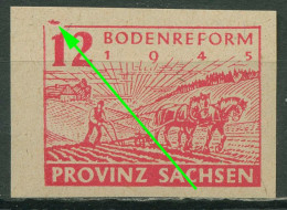 SBZ Provinz Sachsen 1945 Bodenreform Mit Plattenfehler 86 Wa I Postfrisch - Autres & Non Classés