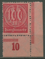 Deutsches Reich Dienstmarke 1922/23 Plattendruck D 74 P UR Ecke U. R. Postfrisch - Dienstzegels