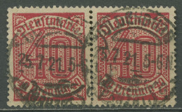 Deutsches Reich Dienstmarken 1920 Ohne 21, D 28 Waagerechtes Paar Gestempelt - Dienstmarken
