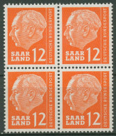 OPD Saarbrücken 1957 Bundespräsident Theodor Heuss 387 4er-Block Postfrisch - Unused Stamps
