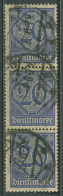 Dt. Reich Dienst 1920 Ohne Ablösungsziffer D 26 Senkr. 3er-Streifen Gestempelt - Dienstzegels