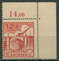 SBZ Provinz Sachsen 1946 Wiederaufbau 88 Aa Ecke 2 Postfrisch - Autres & Non Classés