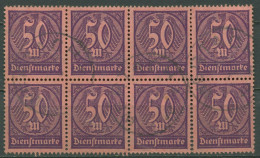Deutsches Reich Dienst 1922/23 Wertziffern D 73 8er-Block Gestempelt - Servizio