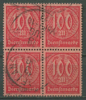 Deutsches Reich Dienst 1922/23 Wertziffern D 74 4er-Block Gestempelt - Dienstzegels