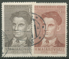 Tschechoslowakei 1950 Schriftsteller Majakowskij 608/09 Gestempelt - Usados