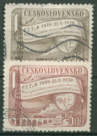 Tschechoslowakei 1950 Postangestellte 634/35 Gestempelt - Gebruikt