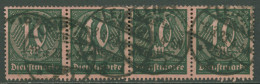 Deutsches Reich Dienst 1921/22 Wertziffern D 68 A Waag. 4er-Streifen Gestempelt - Dienstzegels