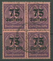Deutsches Reich Dienst 1923 Mit Aufdruck D 91 4er-Block Gestempelt - Oficial