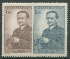 Tschechoslowakei 1951 Schriftsteller Peter Jilemnicky 699/00 Postfrisch - Unused Stamps