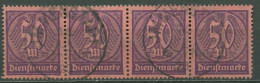 Deutsches Reich Dienst 1922/23 Wertziffern D 73 Waag. 4er-Streifen Gestempelt - Servizio
