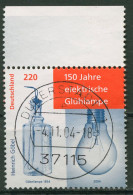Bund 2004 150 Jahre Elektrische Glühlampe 2395 Mit TOP-Stempel - Used Stamps