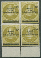 Berlin 1956 Berlinhilfe Für Hochwassergeschädigte 155 4er-Block Postfrisch - Nuevos